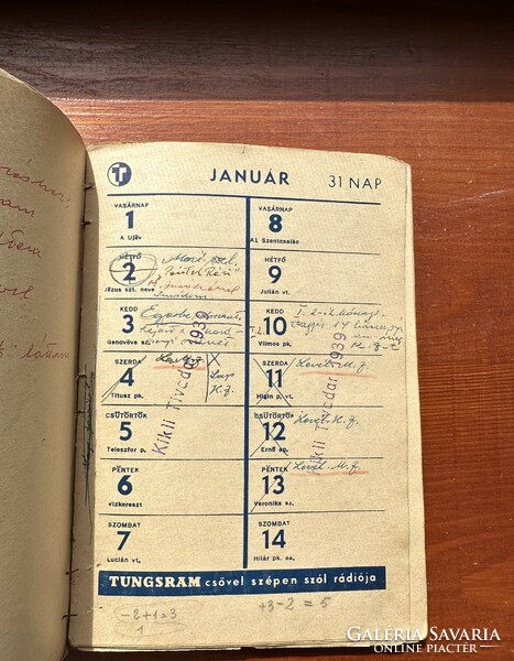 Tungsram naptár 1939