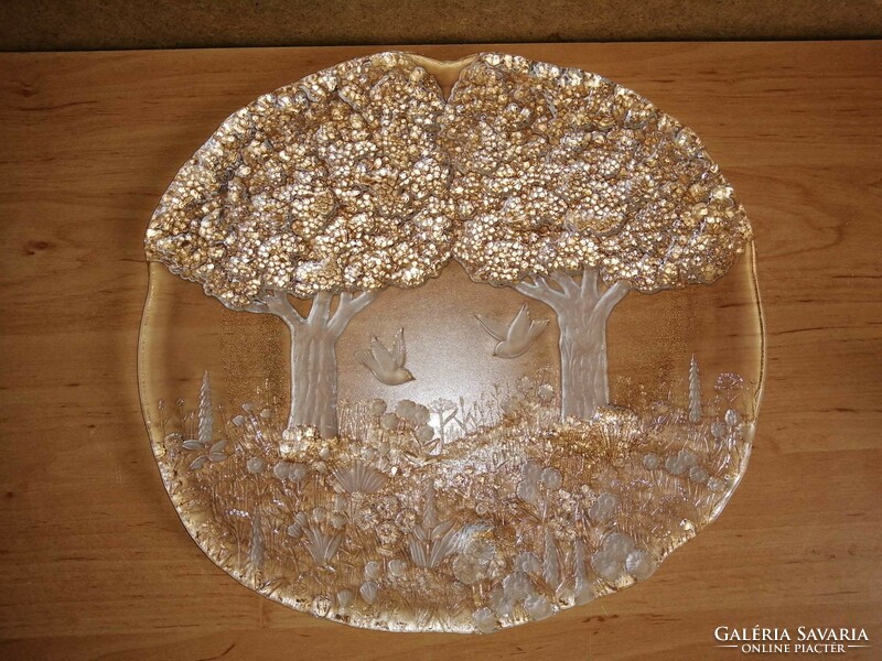 Üveg asztalközép dísz - A tavaszi erdő 31*33 cm (b)