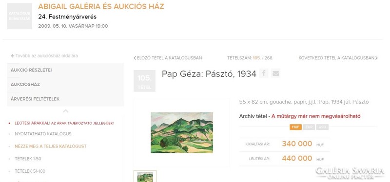 Pap Geza (1883-1961): shepherd c. His 55X82cm landscape is for sale