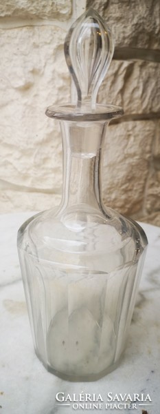 There is another antique Biedermeier corked bottle! Liqueur schnapps carafe with polished bevelled sides