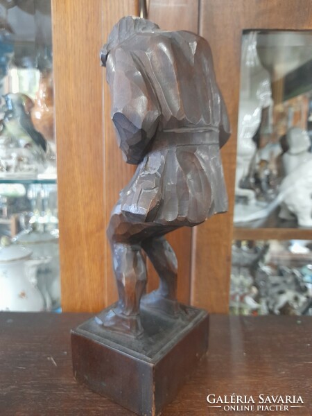 Kobold wood carving marked 1927, statue. 28.5 Cm.