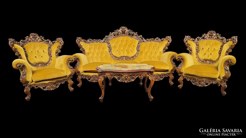 A708 richly carved baroque rococo set