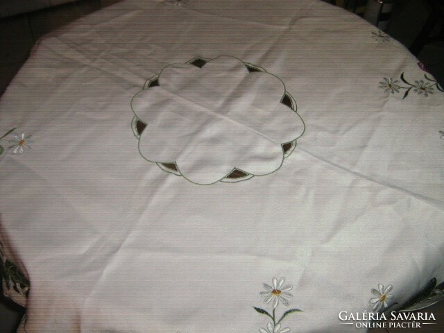 Beautiful vintage cut special sewn-on floral tablecloth