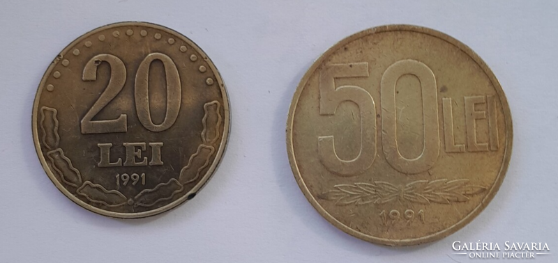 Romanian 20 and 50 lei