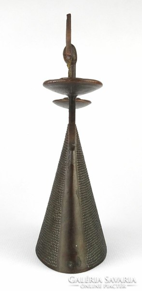 1N300 old bifurcated bronze candle holder 29 cm