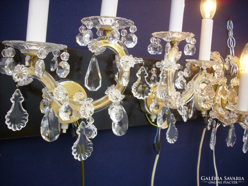 Crystal wall arms, 6 pieces, a collection of 10 burners