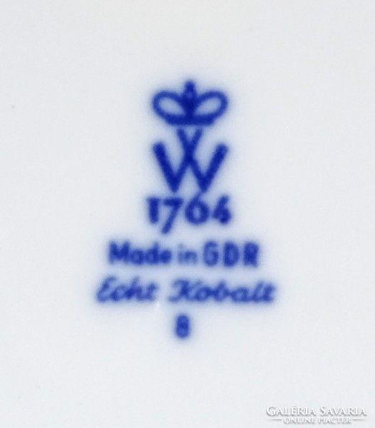1N022 Régi szélmalomos Wallendorf porcelán dísztál 19.5 cm