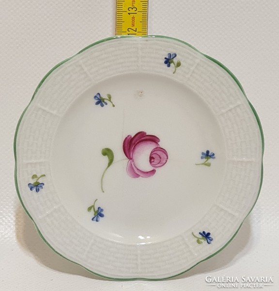 Herendi, bécsi rózsa mintás porcelán kistányér 2 db (2663)