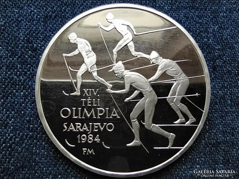 XIV. Téli Olimpia Sarajevo .640 ezüst 500 Forint 1984 BP PP (id62647)