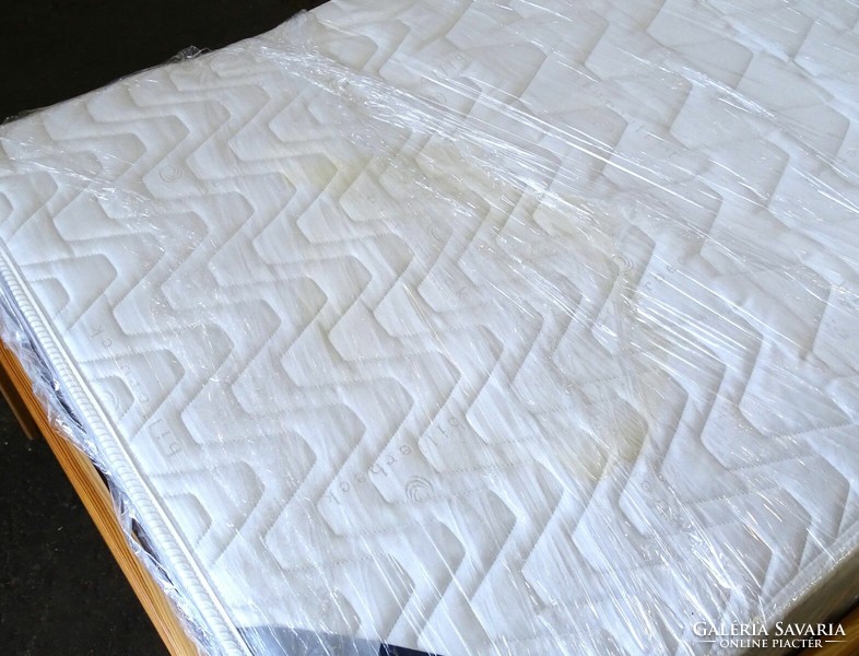 1N784 2 pine beds - bed frame + bed frame + bed linen rack + 1 billerbeck mattress