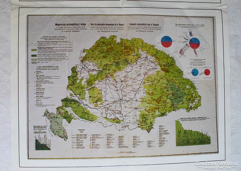 Old Great Hungary map 1850 reprint annex 37 x 29 cm