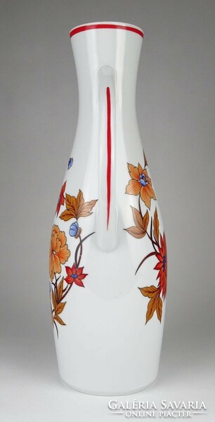 1N233 large raven house porcelain vase with autumn flowers 36.5 Cm