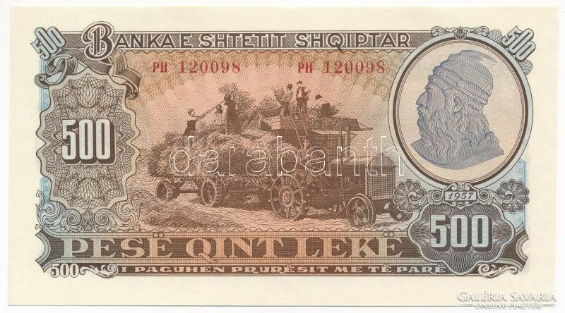 500 lek leke 1957 Albánia UNC