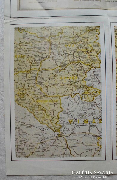 Régi nagy Magyarország térkép 1850 reprint melléklet 37 x 29 cm