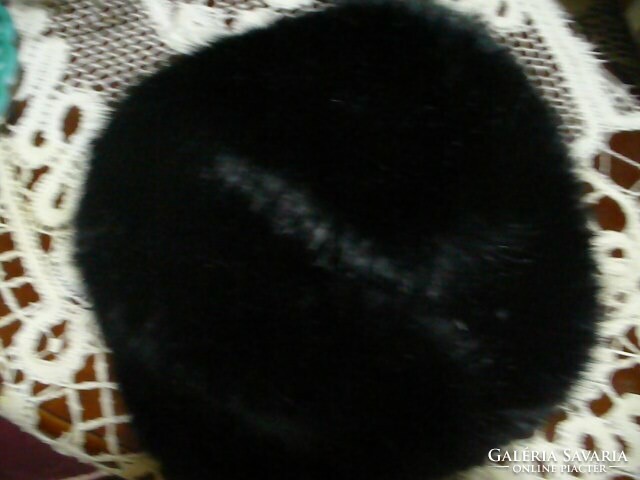 Beautiful black faux fur cap