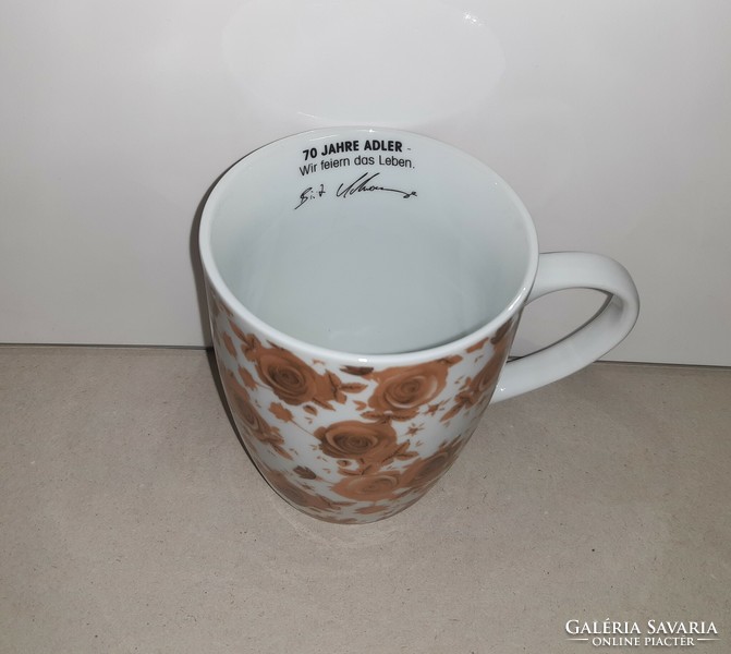 Pink mug - rose pattern - adler porcelain mug - rosentasse