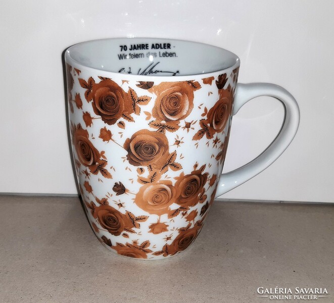 Pink mug - rose pattern - adler porcelain mug - rosentasse