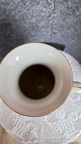 Hollóházi kézi festésű nagy füles váza, jelzett, ép, 29 cm magas