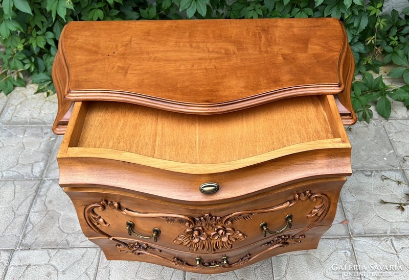 Three-drawer carved Neo-Baroque chest of drawers