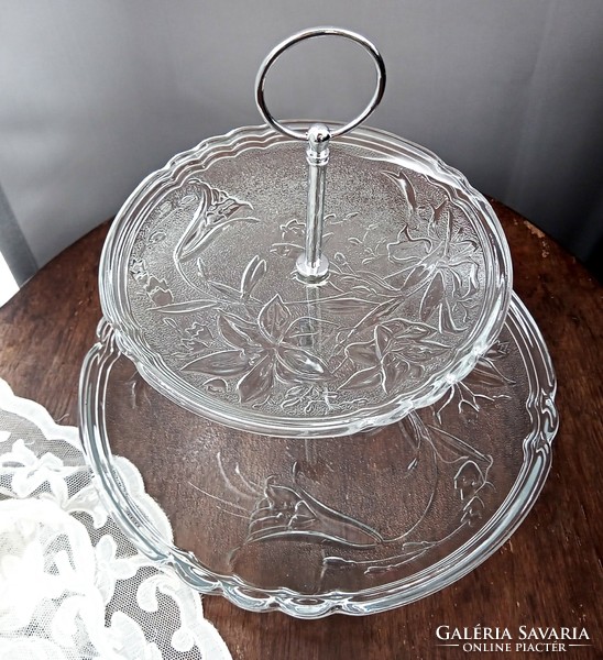 Glass tiered serving bowl 18-26cm