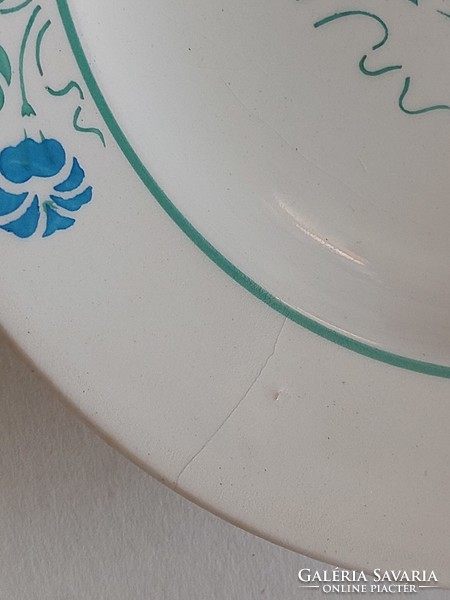 Régi KP Gránit mélytányér kék virágmintás tányér 3 db