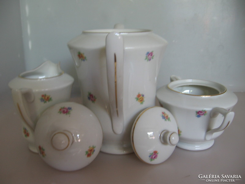 Art deco small floral, elf ears coffee offering set of 3 pieces Czech bohemia