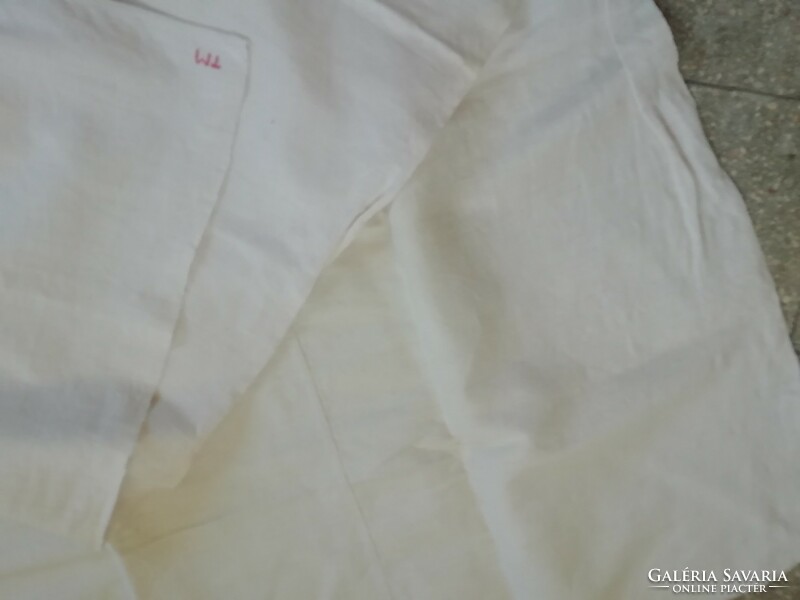 Old linen tablecloth, sheet, 194cm x 122cm
