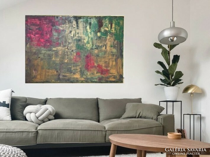 The little pink 110cm x 75cm contemporary unique canvas picture, for a modern interior