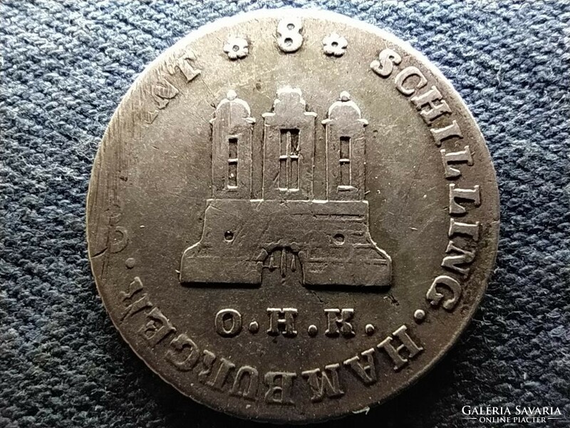 German States Free Hanseatic City of Hamburg (1324-1922) .625 Silver 8 schilling 1797 (id69877)