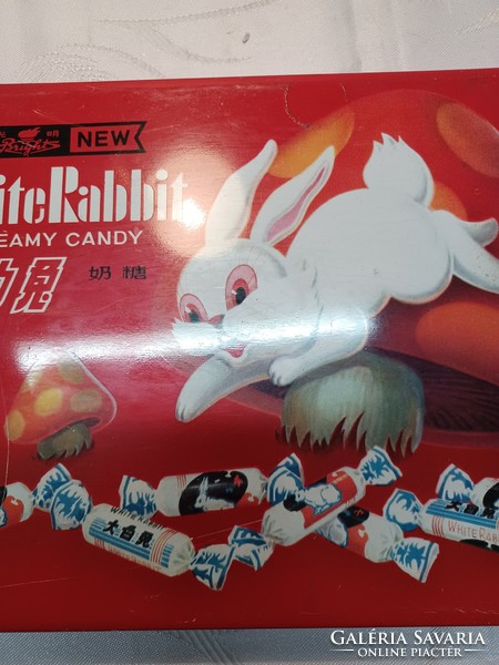 Retro candy box. White rabbit rolls