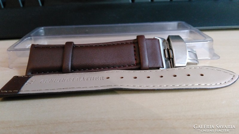Quality leather watch strap with butterfly clasp 22 mm - also as a gift