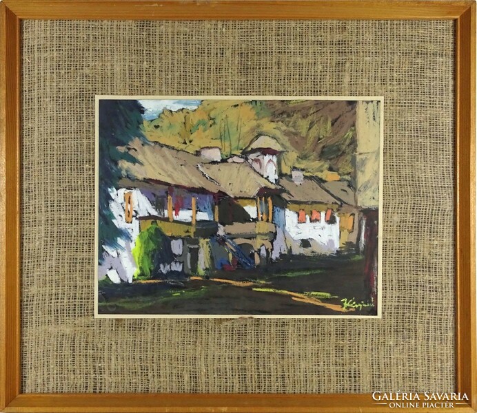 1N254 xx. Century painter: Transylvanian street scene