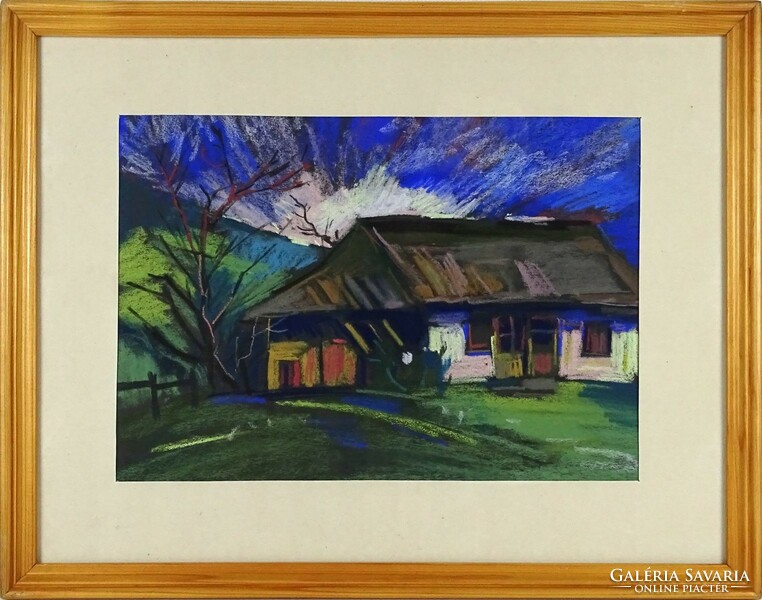 1N249 XX. századi festő : Erdélyi ház a dombtetőn