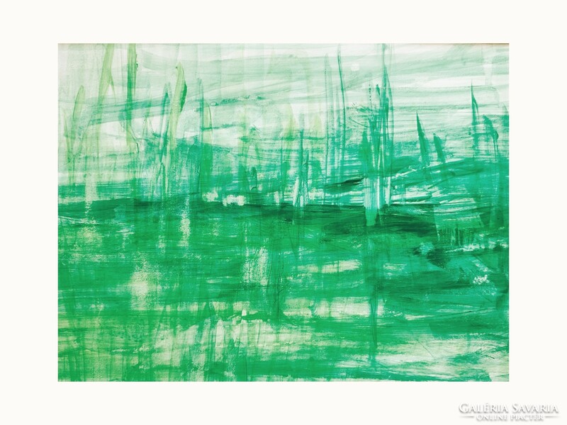 Green reflection (abstract painting)