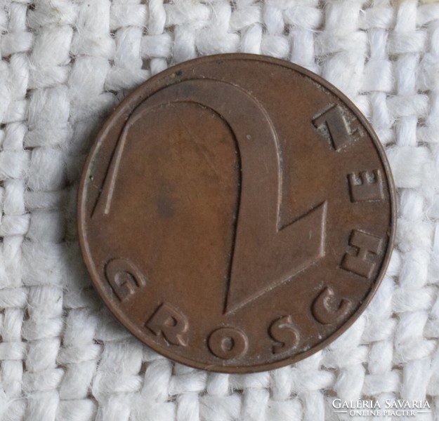 2 Groschen , 1927 , osztrák pénz érme , Ausztria