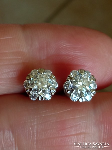 Moissanite diamond 1 ct 925 silver earrings