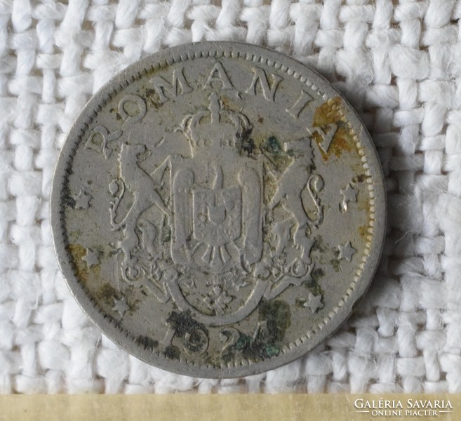 2 Lei , Romania , pénz , érme 1924 , bun petru