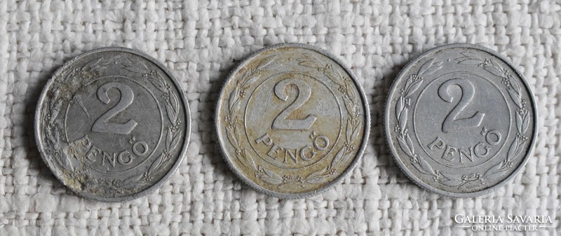 2 Pengő , Budapest , 1941 ; 1943 , pénz , érme , Magyar Királyság 3 db.