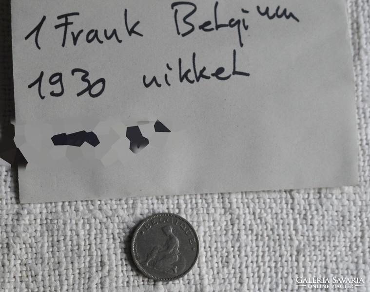 1 Franc, Belgium, 1930, money, coin, bon pour