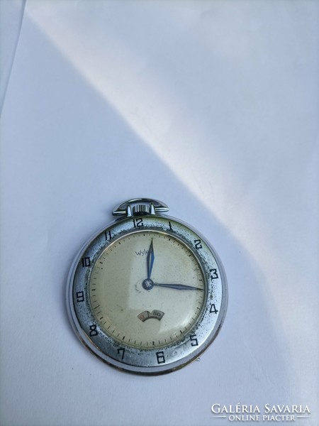 Wyler swiss nickel wind up pocket watch rare art deco open pocket watch