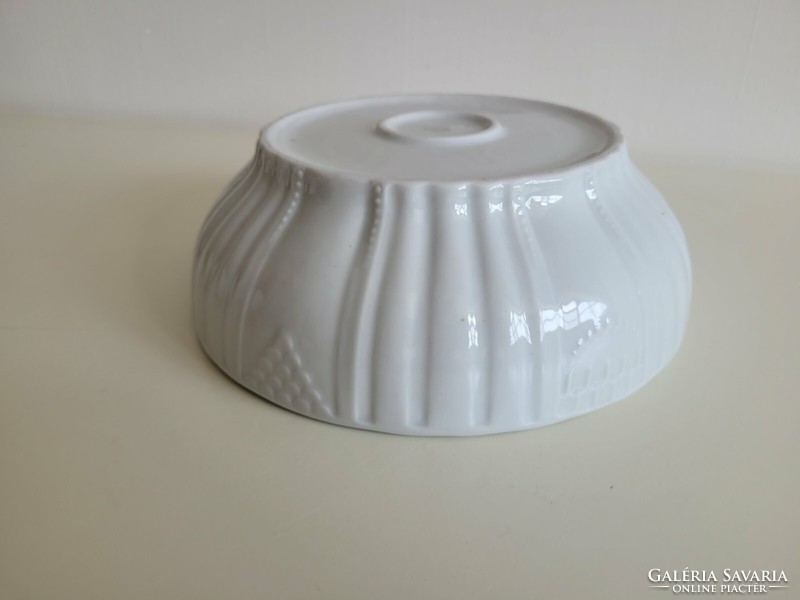 Old Zsolnay porcelain white bowl folk offering bowl Hungarian series