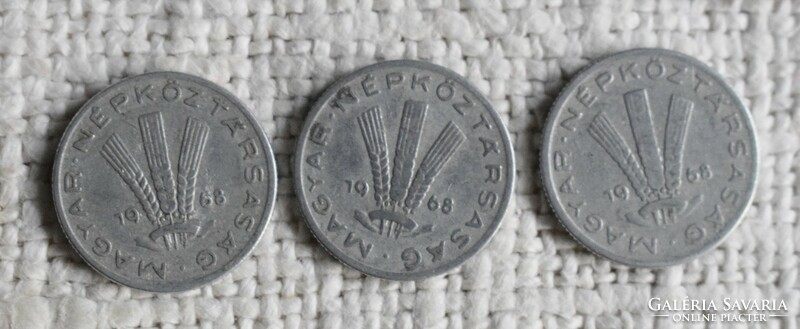 20 Filér, 1968, Hungarian People's Republic, money, coin, Budapest, 3 pieces