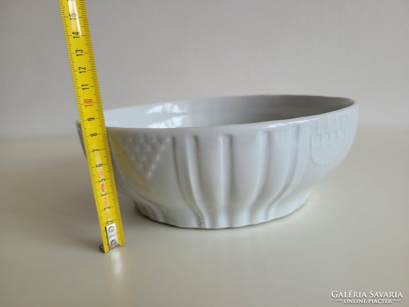 Old Zsolnay porcelain white bowl folk offering bowl Hungarian series