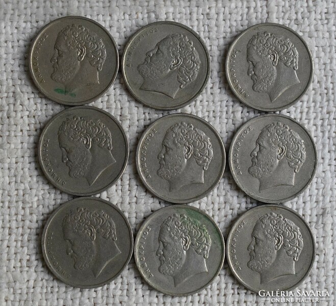 Görögország 10 drachma , 1988 , 1982 , 1984 , 1986 , 1976 , görög , pénz , érme 9 darab