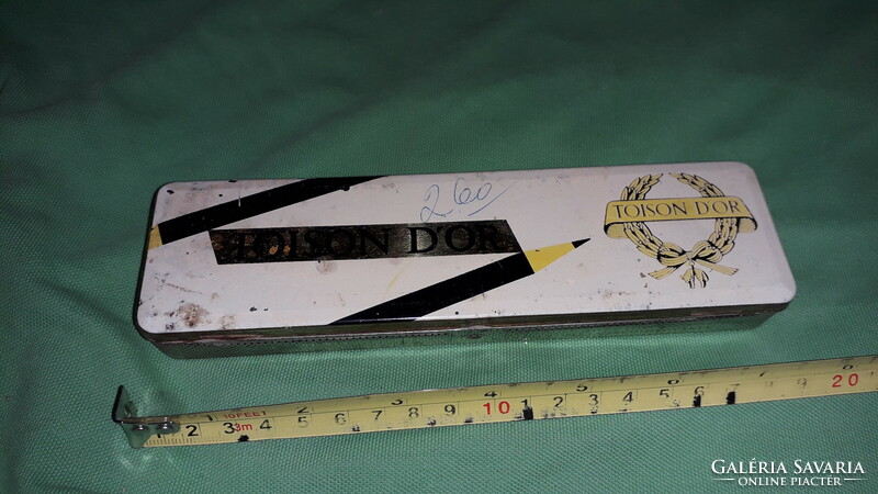Old metal sheet toison d'or -bohemia work Czechoslovakia pencil unit holder 19 x 5 cm according to the pictures 1.