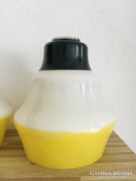 RETRO Sárga-citromsárga csillár lámpa bura 2 db