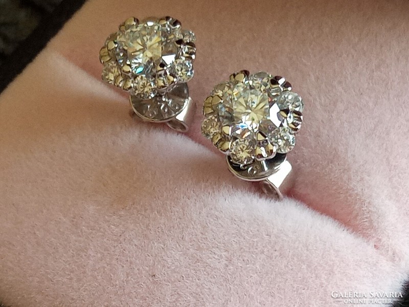 Moissanite diamond 1 ct 925 silver earrings