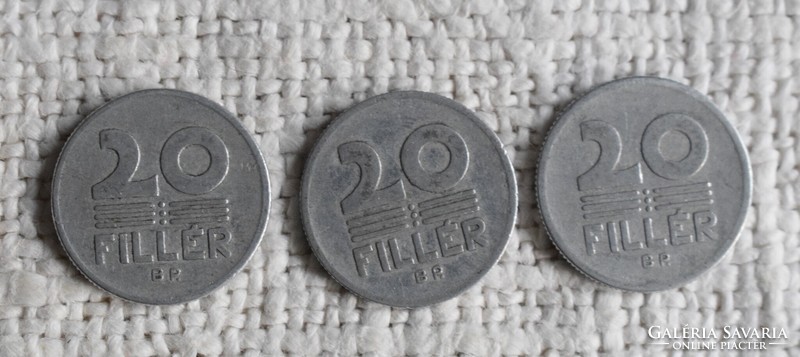 20 Fillér , 1968 , Magyar Népköztársaság , pénz , érme , Budapest , 3darab