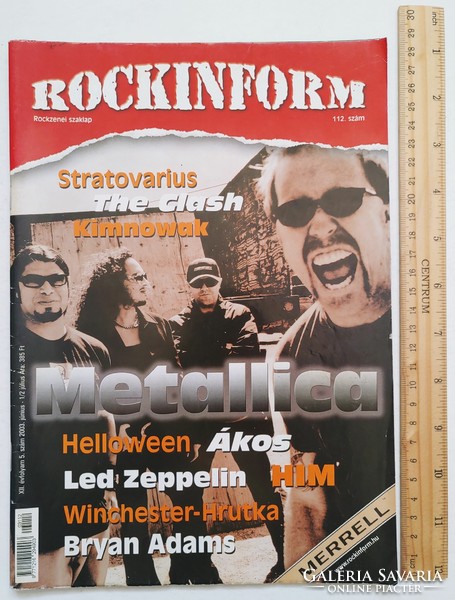Rockinform magazin #112 2003 Metallica HIM Clash Kimnowak Helloween Ákos Zeppelin Adams Winchester