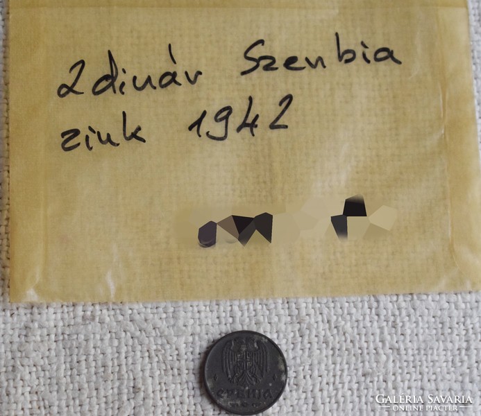 Szerbia 2 Dinár , 1942 , pénz , érme
